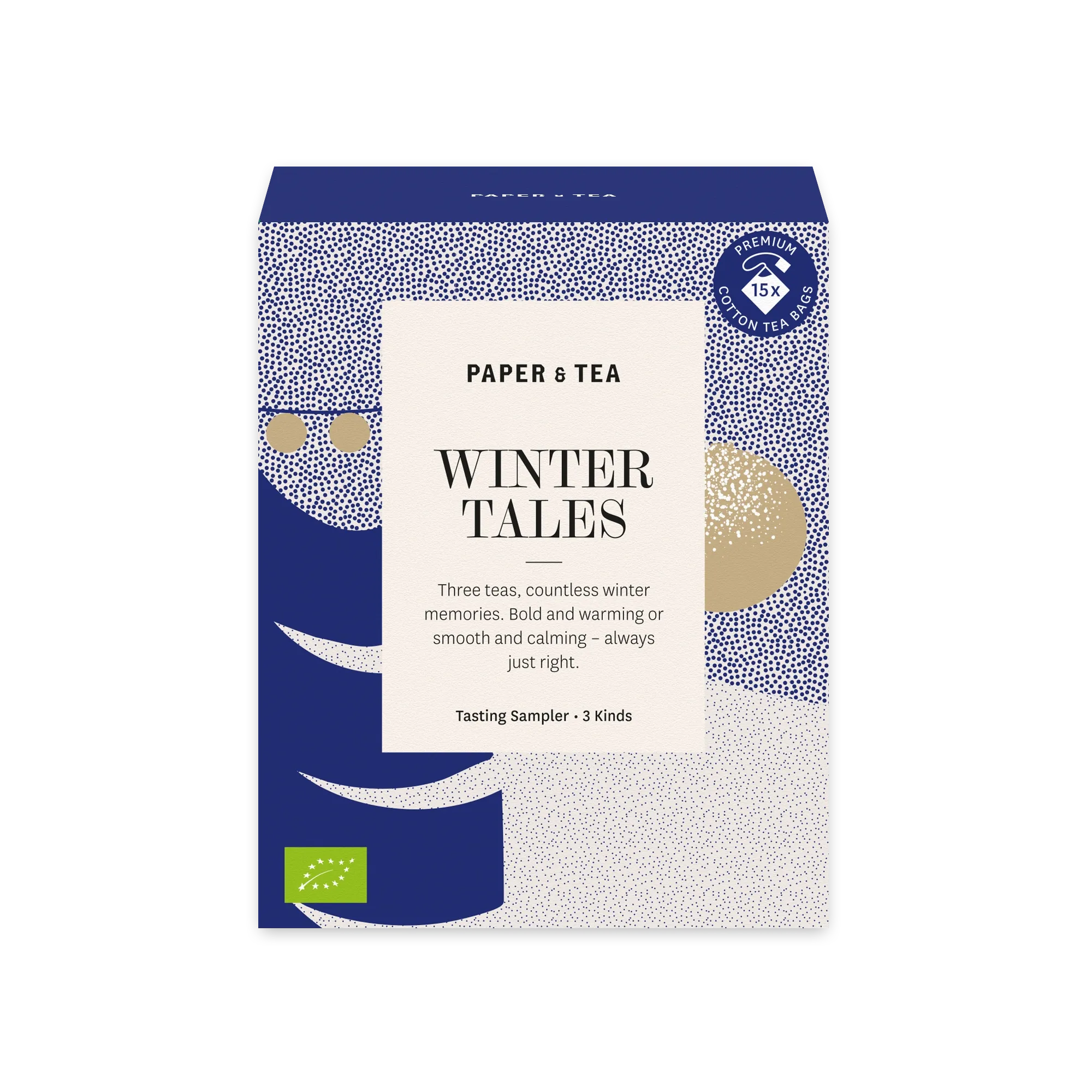 Paket mit Paper & Tea Winter Tales Tee, 15 Premium-Baumwoll-Teebeutel, Bio-zertifiziert