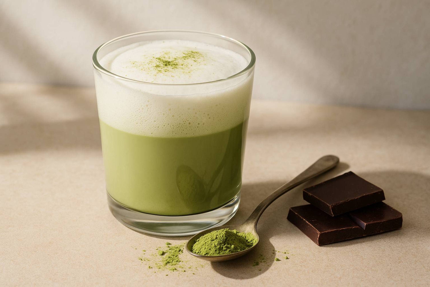 Rezept für heiße Matcha-Schokolade