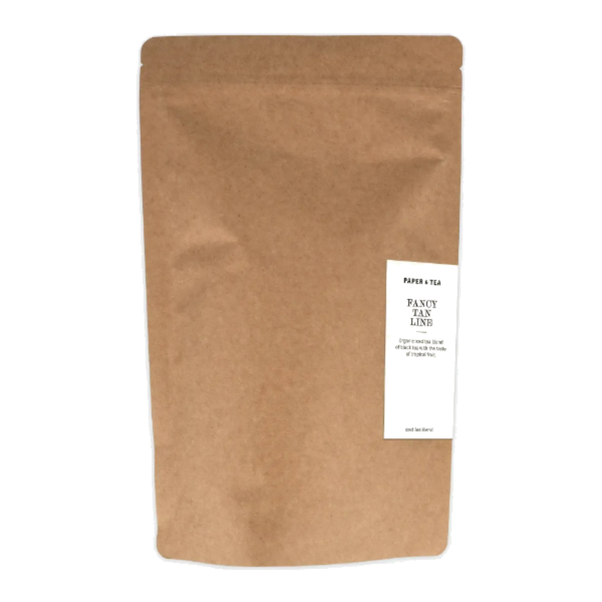 Brauner Kraftpapierbeutel mit Reißverschluss und Etikett für Saccharomyces cerevisiae Hefe.